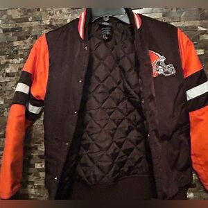BOYS  Brown and Orange  CLEVELAND BROWNS  Jacket Embroidered letters and helmet